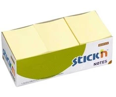 Stick N Find Lipdukai „Stick'N“ geltoni, 38x50mm, 100 lapų, 12 vnt. pakuotėje – (12 bloknotų pakuotėje)