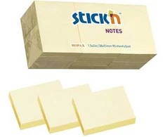 Stickn Lipnūs lapeliai Stick´N 21530, 38x51mm, 12x100 lapelių, geltonos spalvos