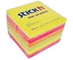 Stick N Find Lipnių lapelių užrašai Z-Notes 6 blokai 76x76 mm 100 lapelių asorti neoninės spalvos