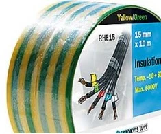 Stokvis Izoliacinė vinilo juosta 15 mm x 10 m geltona/žalia
