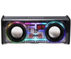 Permatoma bluetooth kolonėlė STREETZ su TWS ir LED šviesos efektais / 6612078 / S310-BLK