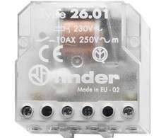 „Finder“ skydelyje montuojama užsklendžiama galios relė, 12 V AC ritė, 10 A perjungimo srovė, SPST-NO