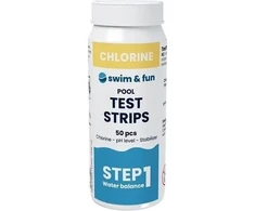 Swim&amp;Fun Testo juostelės chlorui/pH/stabilizatoriui, 50 vnt.
