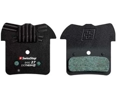 SWISSSTOP diskinių stabdžių kaladėlės, 27 coliai, EXOTherm2, Shimano Saint, Zee, EXOTherm2, plieninės plokštės su aušinimo briaunomis, 1 komplektas (2 kaladėlės).