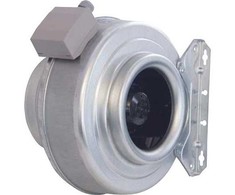 SYSTEMAIR kanalinis ventiliatorius K125 XL Sileo su laikikliu, 50–60 Hz, 230 V, 53–66 W. Oro srautas maks. 359 m³/h arba 150 m³/h esant 200 Pa ir 50 Hz.