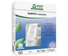 TANA „Žalias Care Energy Easytabs“ 4 viename indų plovimo tabletės, 80 vnt. dėžutėje.