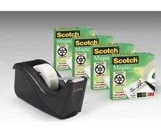 3M Tape Scotch® Magic™ 19 mm x 33 m 4 liniuotė + 1 tipo C60 dozatorius