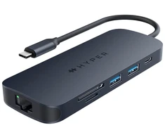Targus Hyper HyperDrive EcoSmart Gen.2 universalus USB-C 8-in-1 šakotuvas su 140 W PD3.1 maitinimo perdavimu