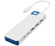 Targus „Hyper HyperDrive Flex“ 9 prievadų dviguba 4K HDMI jungtis, Baltas/Mėlyna | HD4103BUGL | HDMI jungčių kiekis: 2