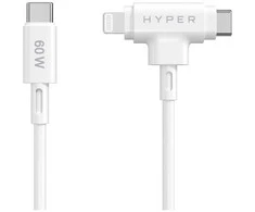 Targus Hyper | HyperJuice Silicone USB-C to USB-C and Lightning Hybrid 60W Cable