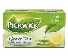 Arbata Pickwick Žalioji su citrina 20 pakelių, 20 pakelių/pak.