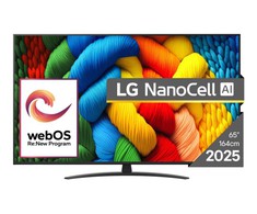 Televizorius LG NanoCell AI 65NANO81A3A, 165.1 cm (65"), 3840 x 2160 pikselių, NanoCell, Smart TV, Wi-Fi, Juodas