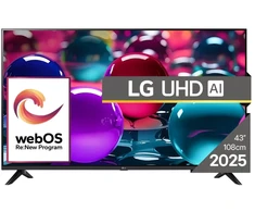 Televizorius LG UHD AI 43UA73003LA, 109.2 cm (43"), 3840 x 2160 pikselių, LED, Smart TV, Wi-Fi, Juodas