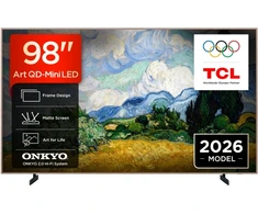Televizorius TCL A400 Pro 98A400 Pro, 2.49 m (98"), 3840 x 2160 pikselių, QD-Mini LED, Smart TV, Wi-Fi, Baltas