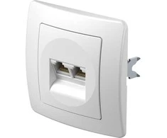 TEM serijos ekonomiškas CAT5e KS dvigubas 2x RJ45 lizdas