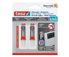 TESA 77782, Vidaus naudojimui, Universalus kabliukas, Raudona, Balta, Lipni juostelė, 0,5kg, Gipsas