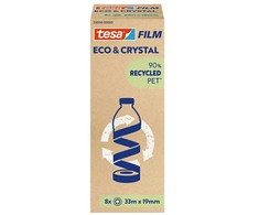 Tesa tesafilm® Eco* &amp; Crystal, 33m x 19mm, 8-pack