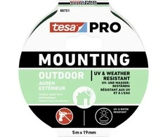 tesa Mounting PRO Outdoor 66751-00001-00 montažinė juosta, skaidri (ilgis x plotis), 5 m x 19 mm, 1 vnt. (66751-00001-00)