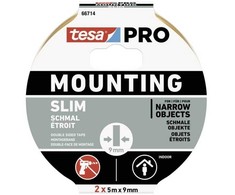 tesa Mounting PRO Narrow 66714-00000-00 tvirtinimo juosta, balta (ilgis x plotis), 10 m x 9 mm, 2 vnt. (66714-00000-00)