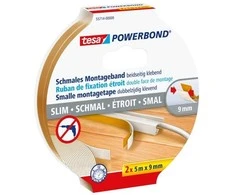 Dvipusio lipnumo montavimo juosta TESA, 9 mm x 5 m, 2 ritiniai pakuotėje