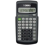 Texas Instruments TI-30XA, kišeninis, mokslinis, 10 skaitmenų, 1 eilutė, baterija, pilka