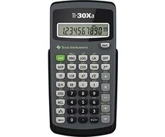 Texas Instruments TI-30XA, kišeninis, mokslinis, 10 skaitmenų, 1 eilutė, baterija, pilka