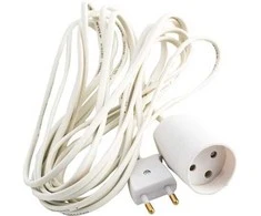 Thorkild Larsen E-line prailgintuvas 2x0,75 - H03VVH2-F, baltas usb, 230V/10A, plastikinis kabelis, 5m