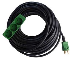 Thorkild Larsen E-line kabelių komplektas DK 3G1.5 - H07RN-F, DK kištukas/3 lizdų m/j, neoprenas, 230V/16A, 25m