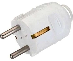 Thorkild Larsen Apvalus Schuko kištukas su įžeminimu 16A 250V, plastikinis, baltas