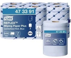 Valomasis popierius Tork M4 Reflex™ Wiping Paper Plus mėlynas - (6 ritinėlių dėžutė)