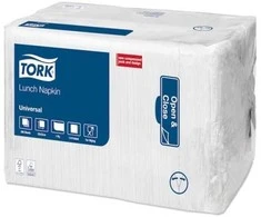 Tork Tork - Pietūs servetėlės, 1 sluoksnis, balta - universalus