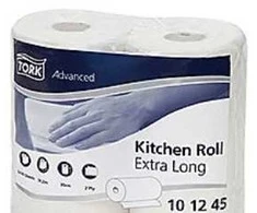Essity Denmark As Popieriniai rankšluosčiai Tork Kitchen Roll, 2 sluoksniai, 101245, baltos spalvos, 2 vnt