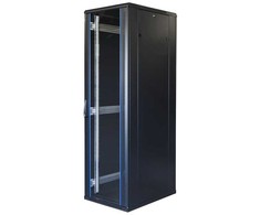 19" Comunication cabinet TOTEN, System G, 42U, 600x800, stiklinės durys, galinės metalinės durys, iki 800kg, juoda / 19-G6842GM