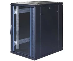 19" Komutacinė spinta TOTEN, System G, 18U, 600x800, stiklinės durys, perforuotos galinės durys, iki 800kg , juoda / G6.6818.9801 / 19-G6818GP