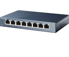 Šakotuvas TP-Link 8 prievadų 10/100/1000 Mbps stalinio tinklo komutatorius, nevaldomas, gigabito eternetas (10/100/1000), pilnai dvipusis