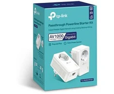 Maršrutizatorius TP-Link AV1000 gigabito pralaidumo elektros linijos pradinis rinkinys, 1000 Mbit/s, IEEE 1901, IEEE 802.3, IEEE 802.3ab, IEEE 802.3u, G tipas, gigabito eternetas, 10, 100, 1000 Mbit/s, „HomePlug AV2“