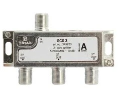 Triax SCS 3, Kabelio skirstytuvas, 75 O, 5–2400 MHz, Sidabrinis, Baltas, Lizdas, 10,5 dB