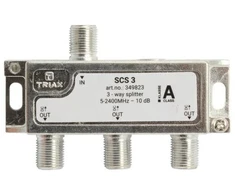 Triax SCS 3, Kabelio skirstytuvas, 75 O, 5–2400 MHz, Sidabrinis, Baltas, Lizdas, 10,5 dB