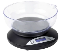 Virtuvinės svarstyklės Tristar KW-2430 virtuvės svarstyklės, Elektroninės virtuvės svarstyklės, 2kg, 1 g, Juoda, Apvali, Mygtukai