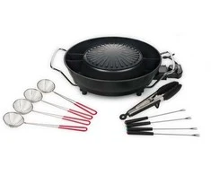 Tristar PZ-9131 Elektrinis puodas ir korėjietiška kepsninė, juodas, laisvai pastatomas, plienas, rotacinis, 0,9 m, 220 °C
