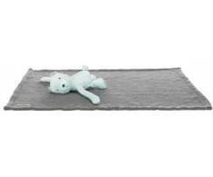 Trixie Trixie Junior Plush Bear rinkinys su antklode šuniui / kuskusui Pilkam / Mittai 75x50 cm
