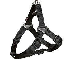 TRIXIE Premium One Touch petnešos, M 50-65cm/20mm, juodos