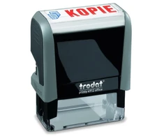 Trodat 43227, Self-Inking, Text stamp, Rubber, 17 x 46 mm, Juodas, Pilkas, Mėlyna/Raudona