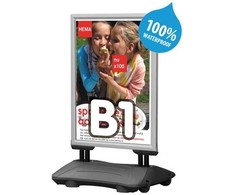 Plakatas Gadeskilt, Twinco Twin Light, 640x1040x190mm aliuminis/pilka