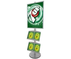 Plakatas Twinco Dvigubas lentynų stovas su plieninėmis lentynomis A1 Alu 450x529x1900mm (1 vnt.)