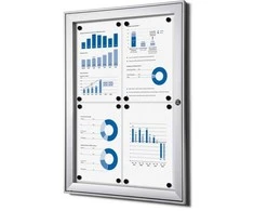 Twinco TWIN pakabinama baltos lentos spintelė, skirta naudoti viduje ir lauke, su dangčiu – 4 x A4 sidabrinės spalvos, 5210x23x6960 mm (1 vnt.)