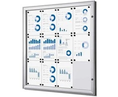 Twinco TWIN pakabinama baltos lentos spintelė, skirta naudoti viduje ir lauke, su dangčiu – 12 x A4 sidabrinė, 9610x23x10040 mm (1 vnt.)