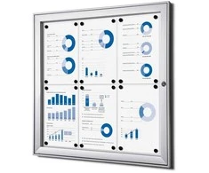 Twinco TWIN pakabinama baltos lentos spintelė, skirta naudoti viduje ir lauke, su dangčiu – 6 x A4 sidabrinės spalvos, 7410x23x6960 mm (1 vnt.)
