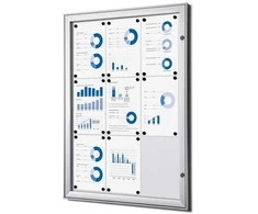Twinco TWIN pakabinama baltos lentos spintelė, skirta naudoti viduje ir lauke, su dangčiu – 9 x A4 sidabrinė, 7410x23x10040 mm (1 vnt.)