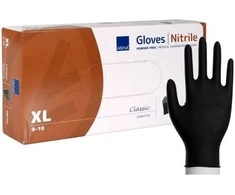 Abena Nitrilinės juodos pirštinės, dydis XL, be pudros, 100 vnt